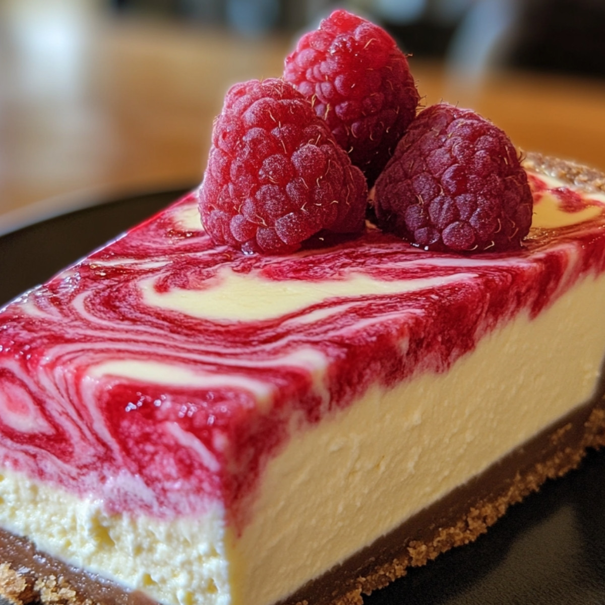 Lemon Raspberry Swirl Cheesecake