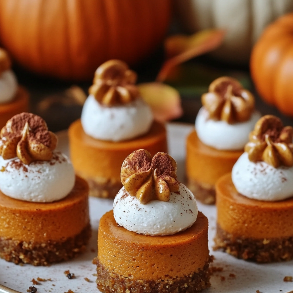 Mini Pumpkin Pie Cheesecakes