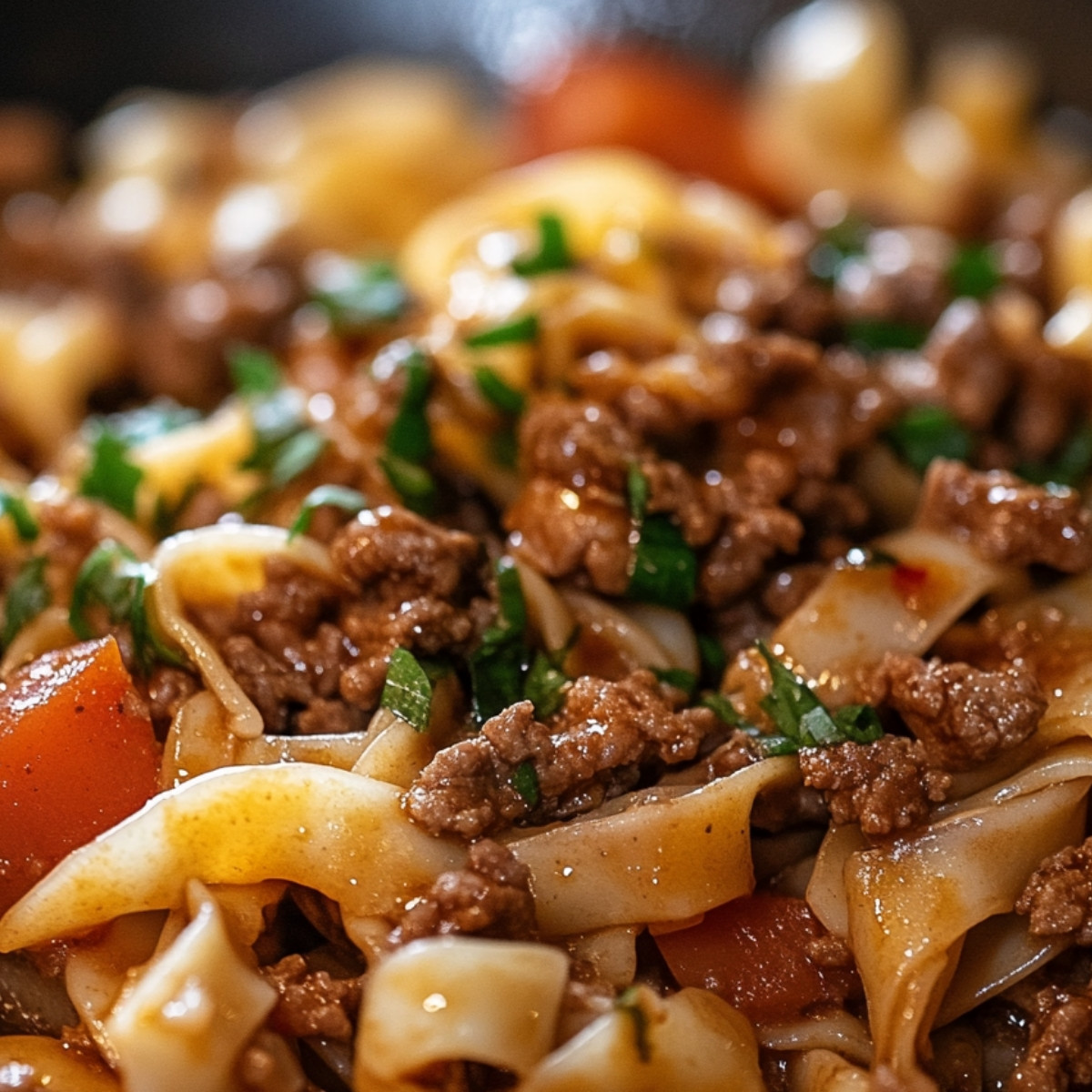 Mongolian Ground Beef Noodles