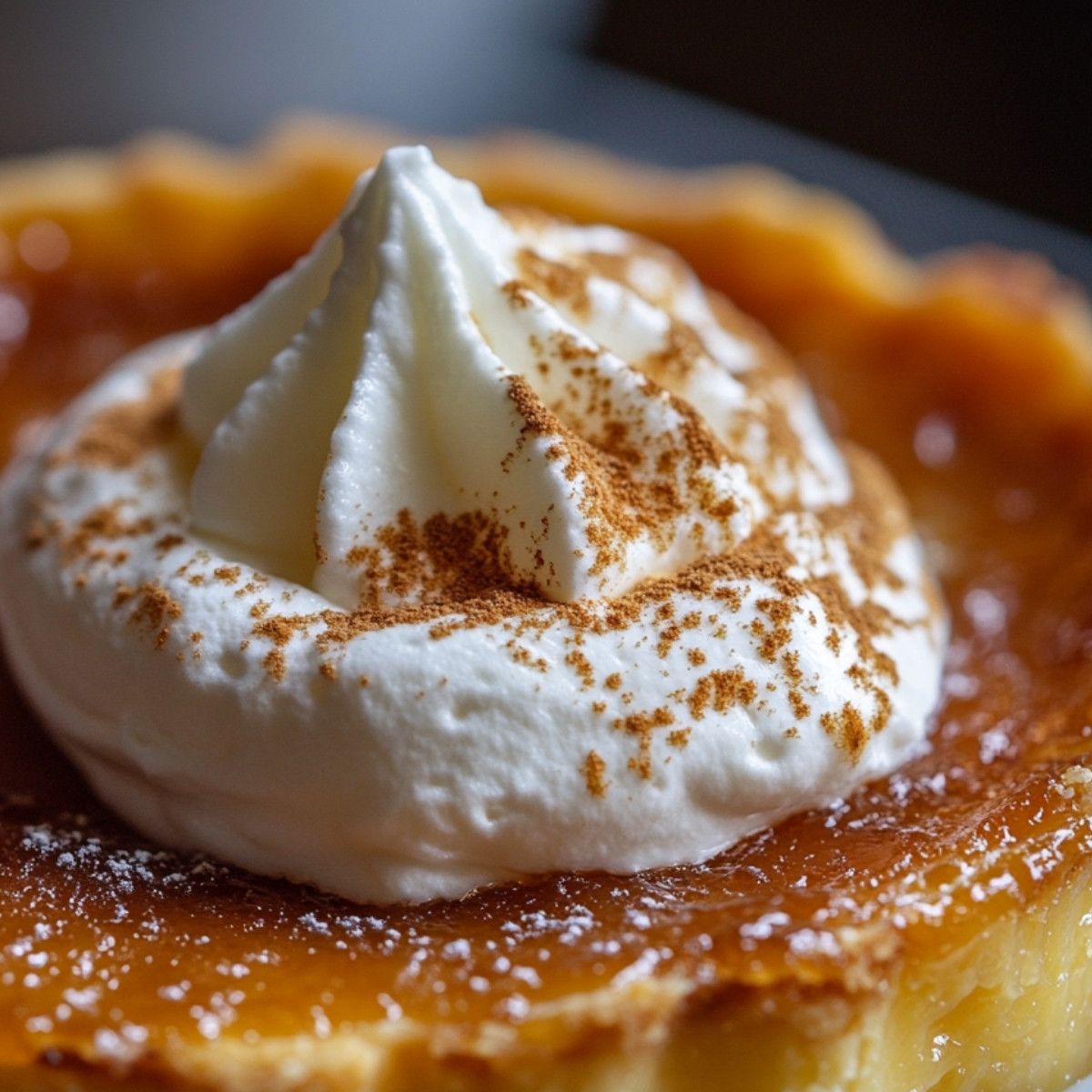 Pumpkin Pie Brûlée with Vanilla Whipped Cream