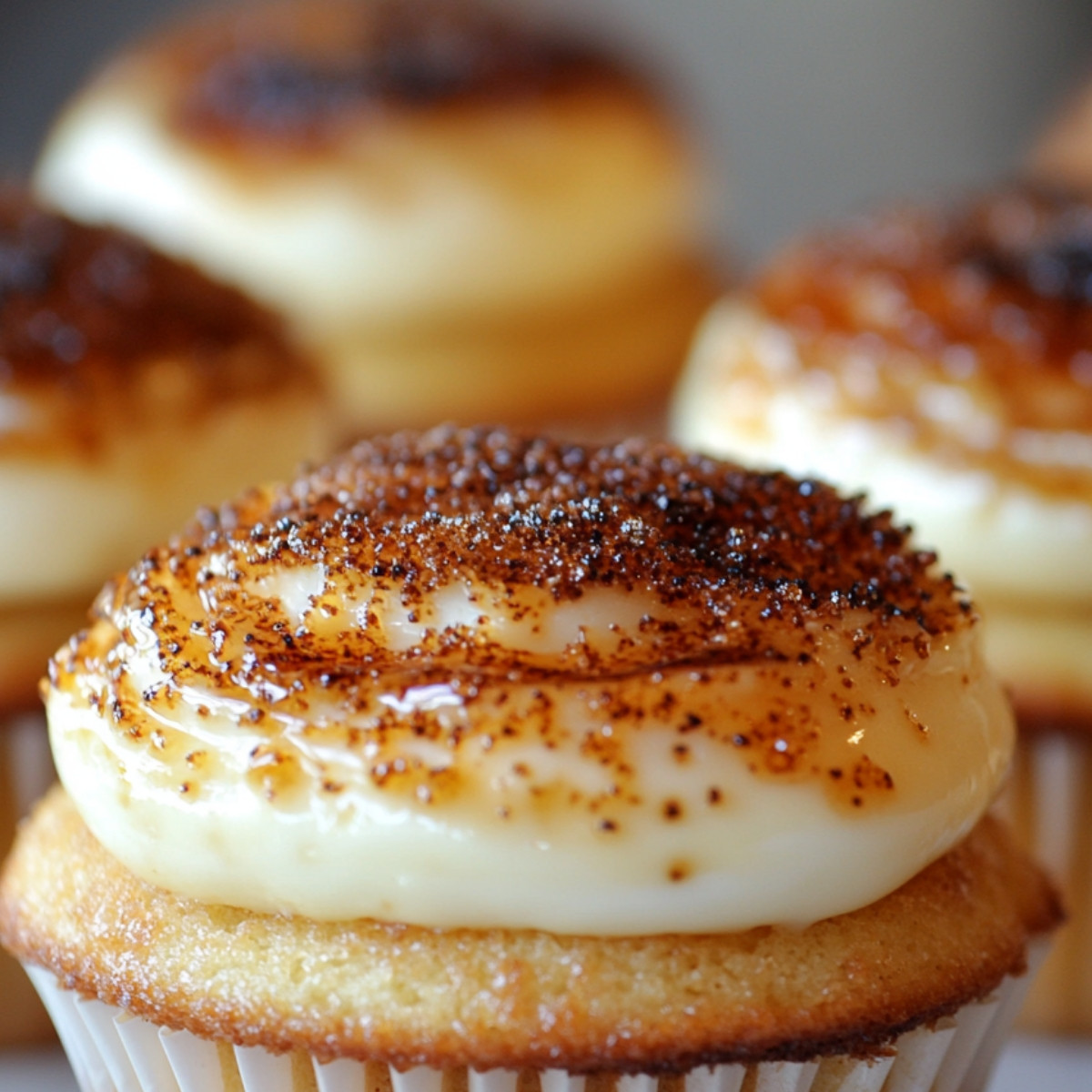 Vanilla Bean Crème Brûlée Cheesecake Cupcakes