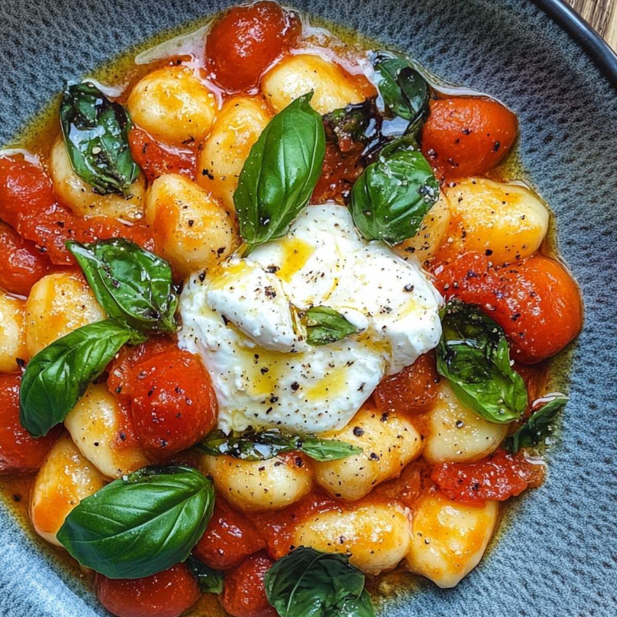 30-Minute Creamy Tomato Gnocchi with Burrata