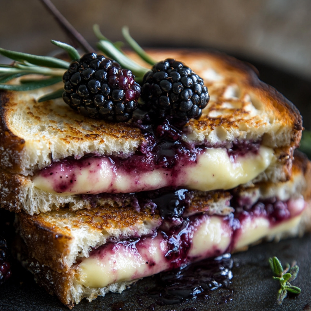 Blackberry Balsamic and Brie Grilled Cheese