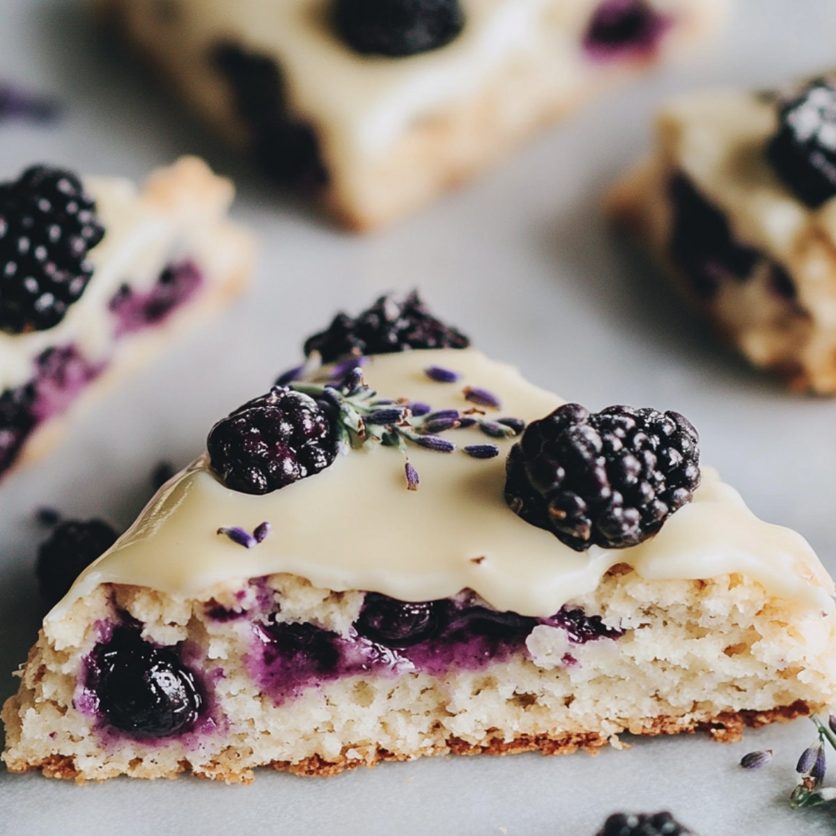 Blackberry Lavender White Chocolate Scones