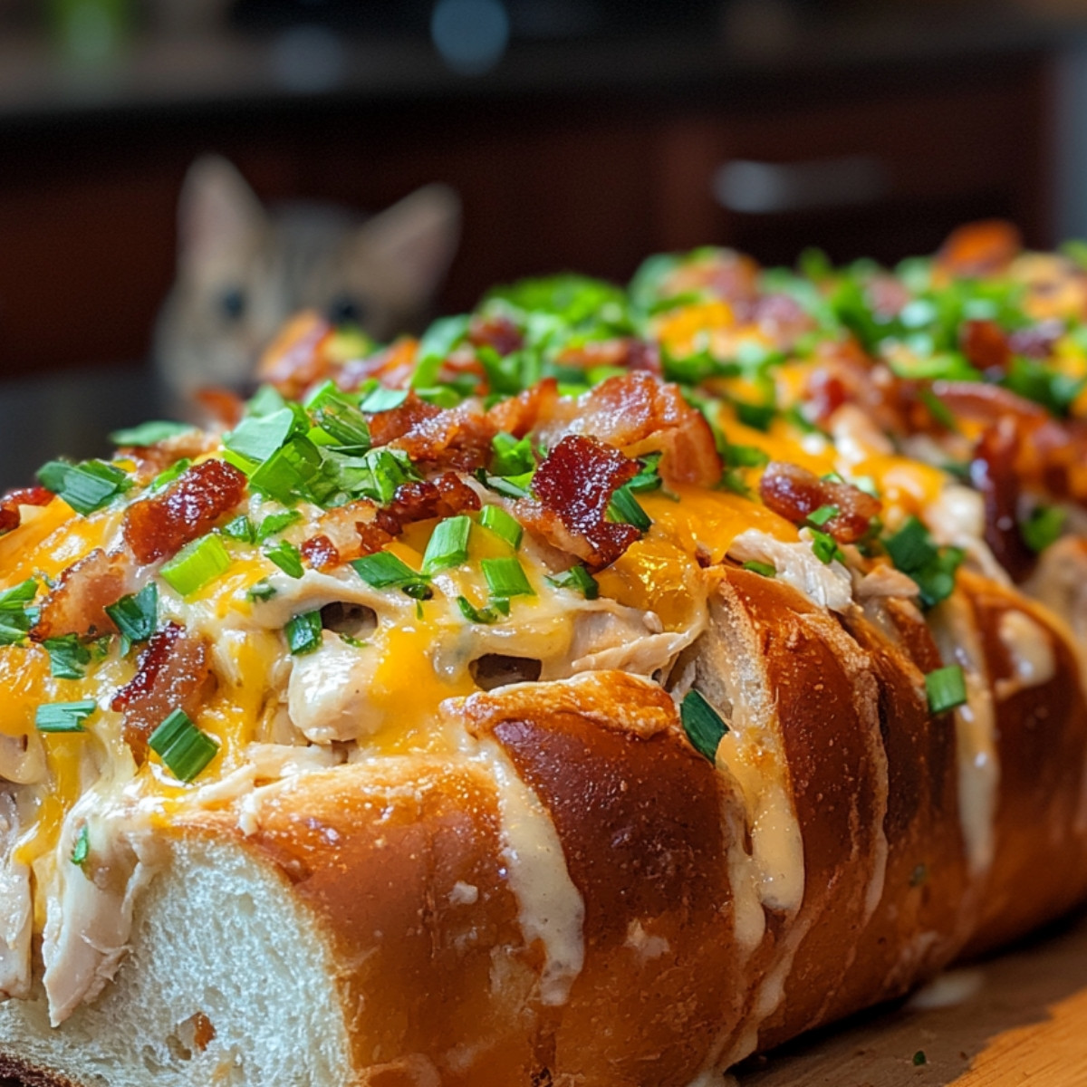 Chicken Bacon Ranch Stuffed Bread