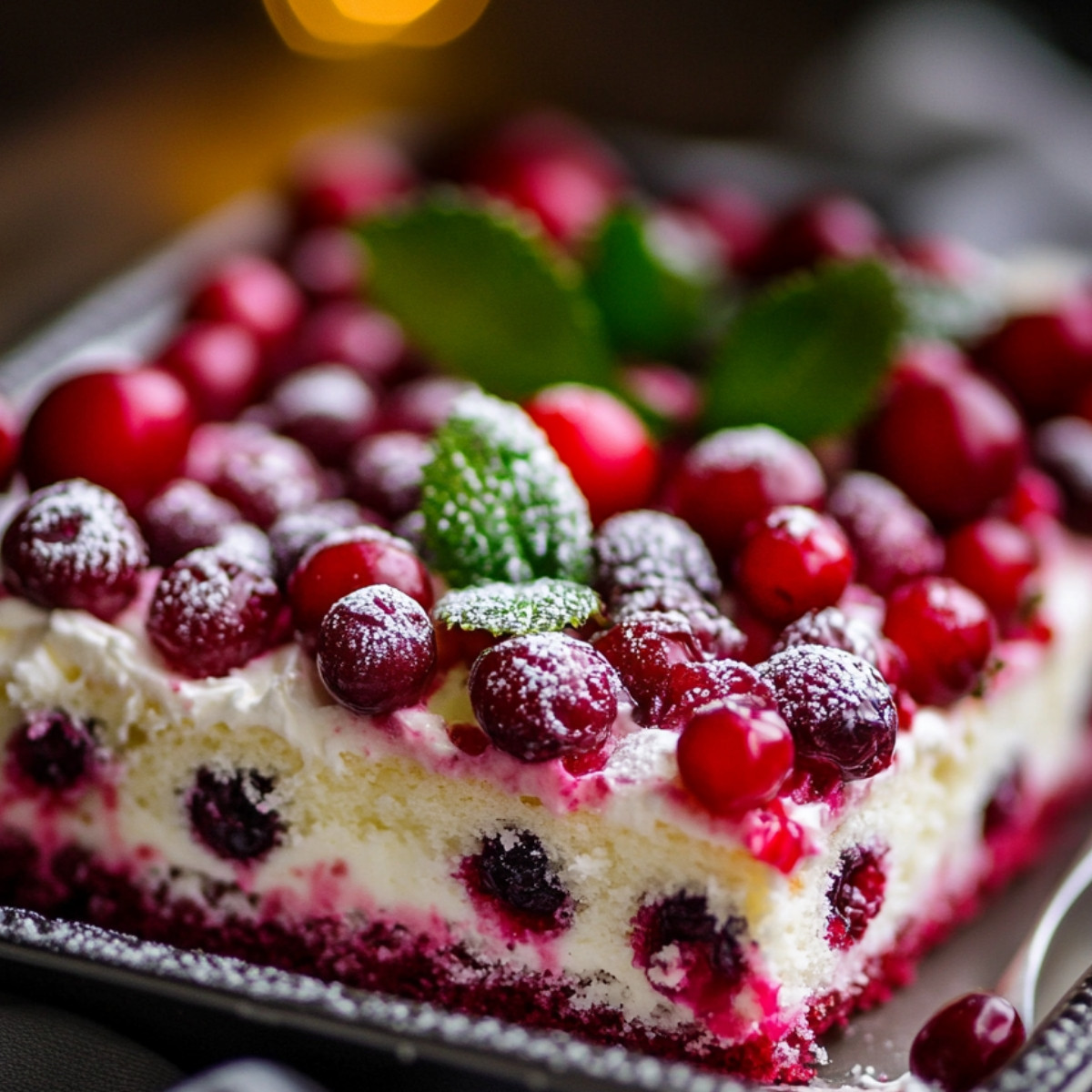 Christmas Cranberry Poke Cake