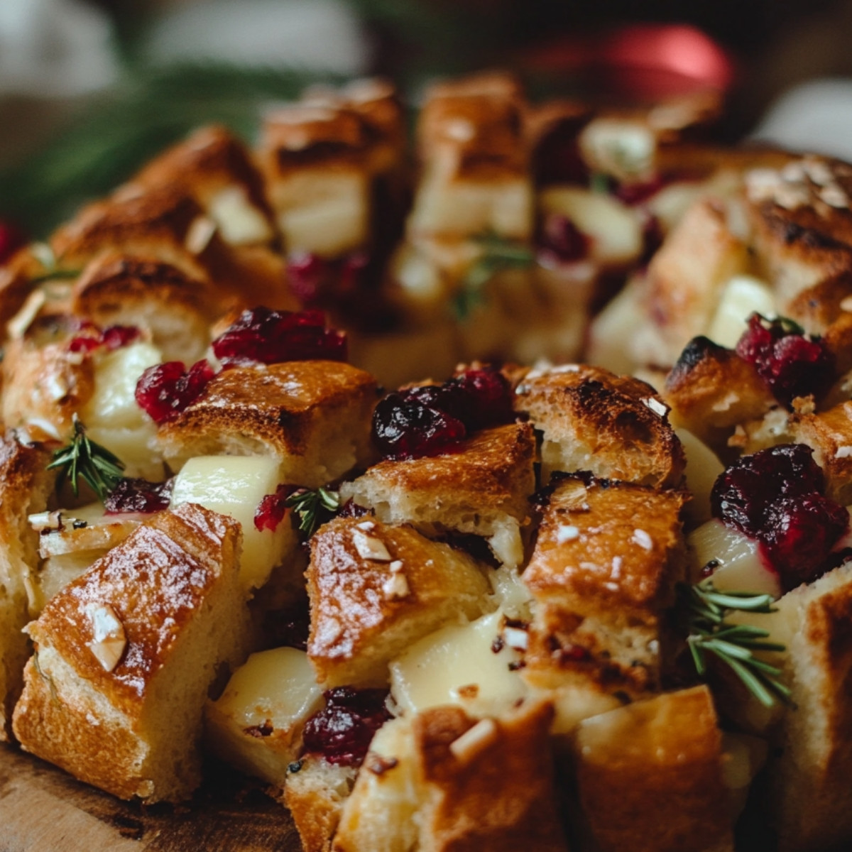 Cranberry Brie Sourdough Pull-Apart Bread