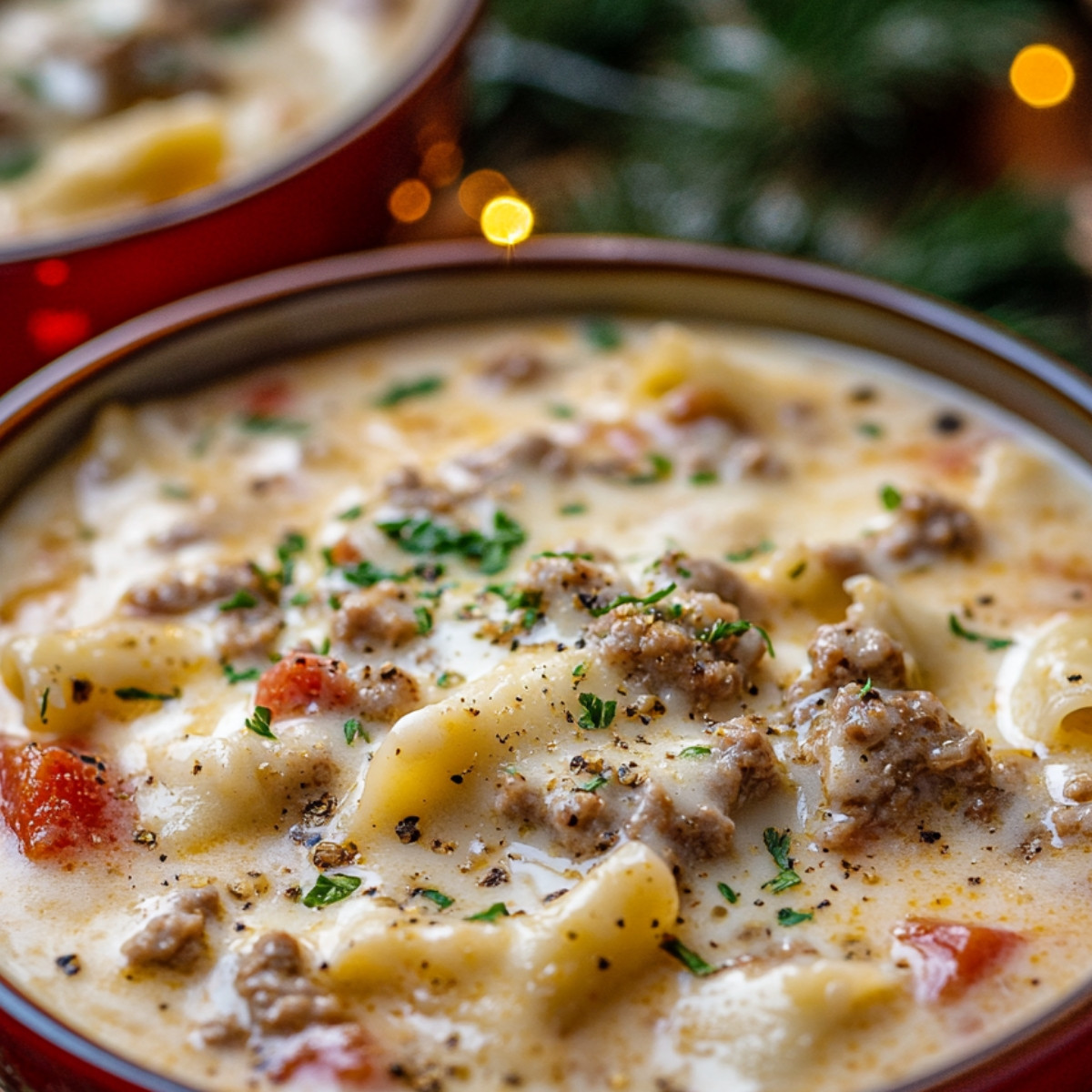 Creamy Alfredo Lasagna Soup