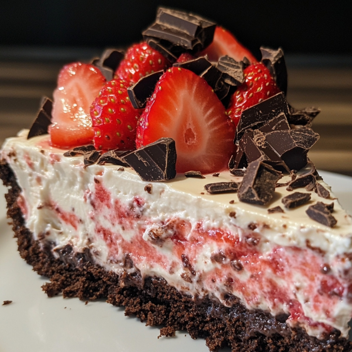 Decadent Chocolate Strawberry Cheesecake