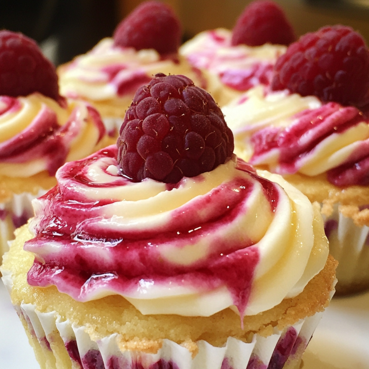 Lemon Raspberry Swirl Cheesecake Cups