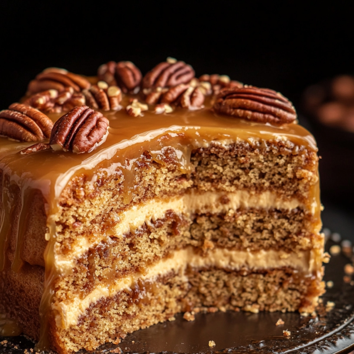 Southern Pecan Caramel Cake