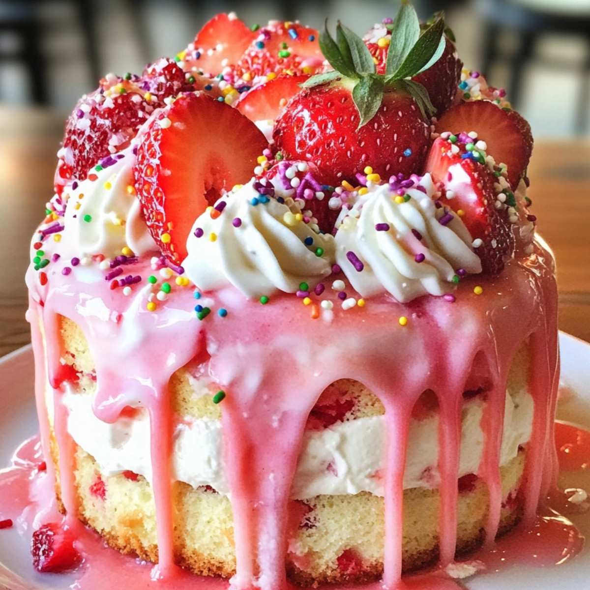 Strawberry Drip Cake