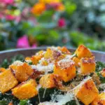 Autumn Caesar Salad with Roasted Squash Croutons