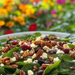 Baby Spinach Salad with Candied Pecans and Dried Cranberries