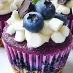 Blueberry White Chocolate Cheesecake Cupcakes