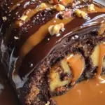 Gooey Chocolate Hazelnut Caramel Cake Roll