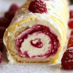 Lemon Raspberry Swirl Cheesecake Roll