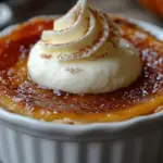 Pumpkin Pie Brûlée with Vanilla Whipped Cream