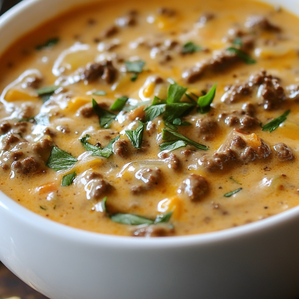 Cheeseburger Soup Delight