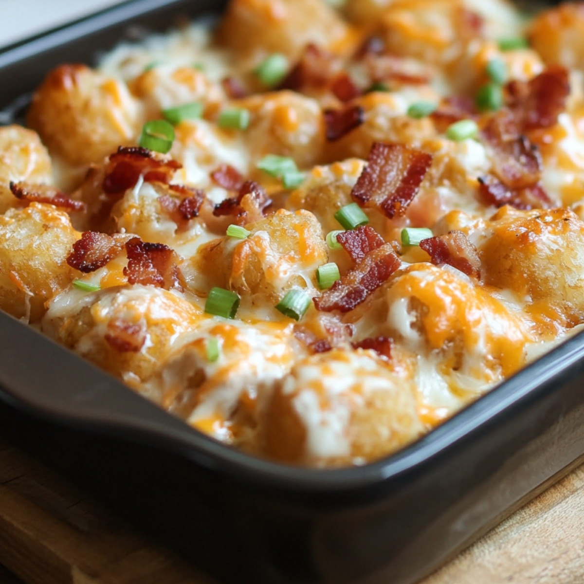 Cheesy Chicken Bacon Tater Tot Casserole