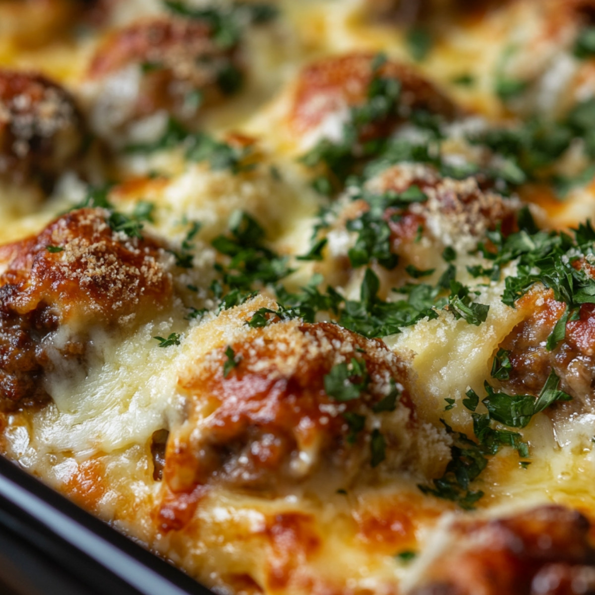 Cheesy Meatball Casserole