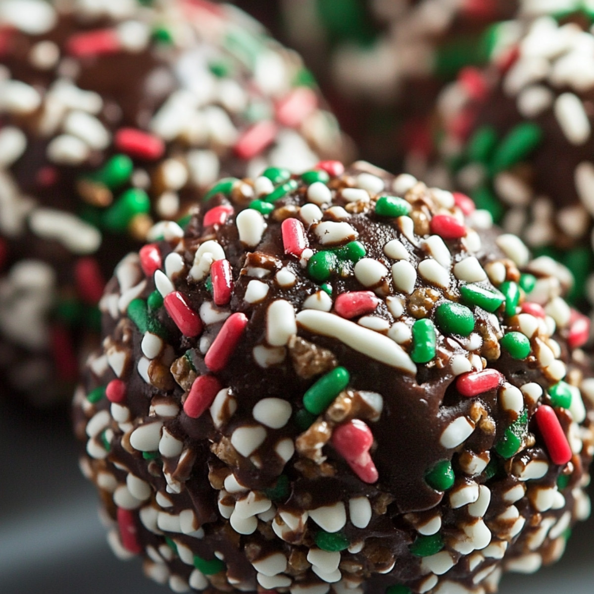 Christmas Chocolate Krispie Balls