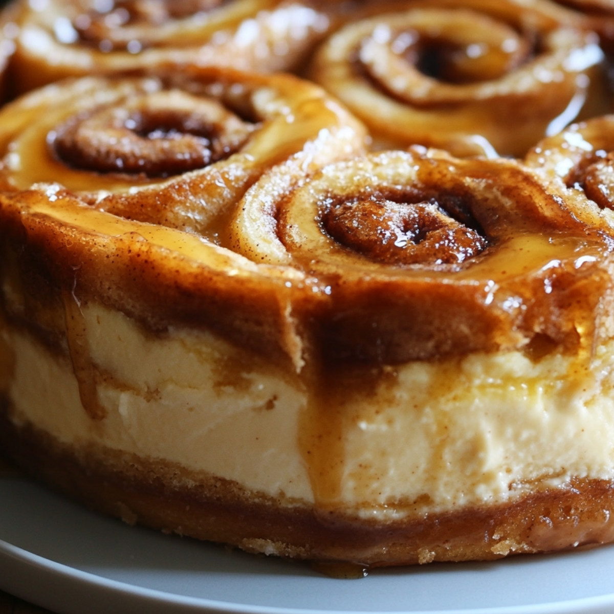 Cinnamon Roll Honeybun Cheesecake