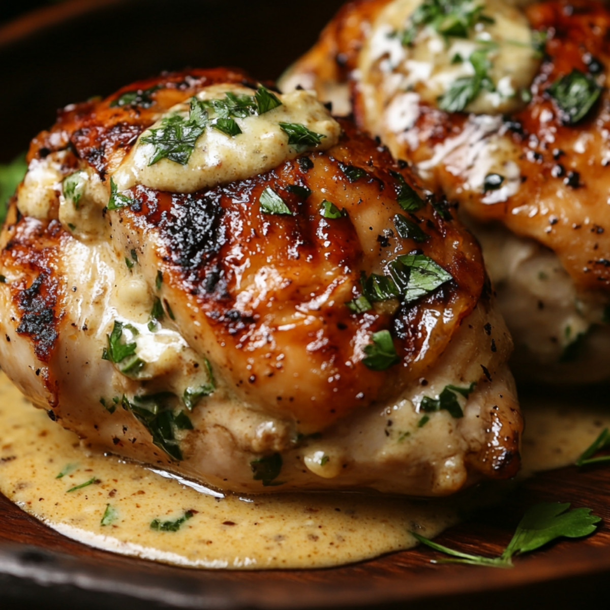 Grilled Stuffed Chicken with Sauce