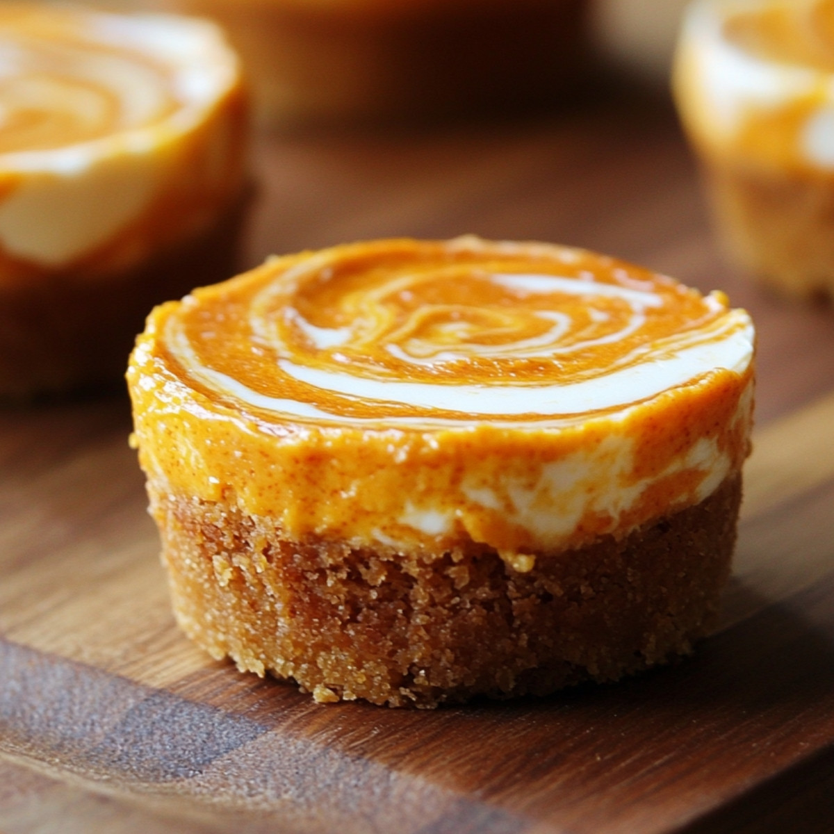 Mini Pumpkin Swirled Cheesecakes