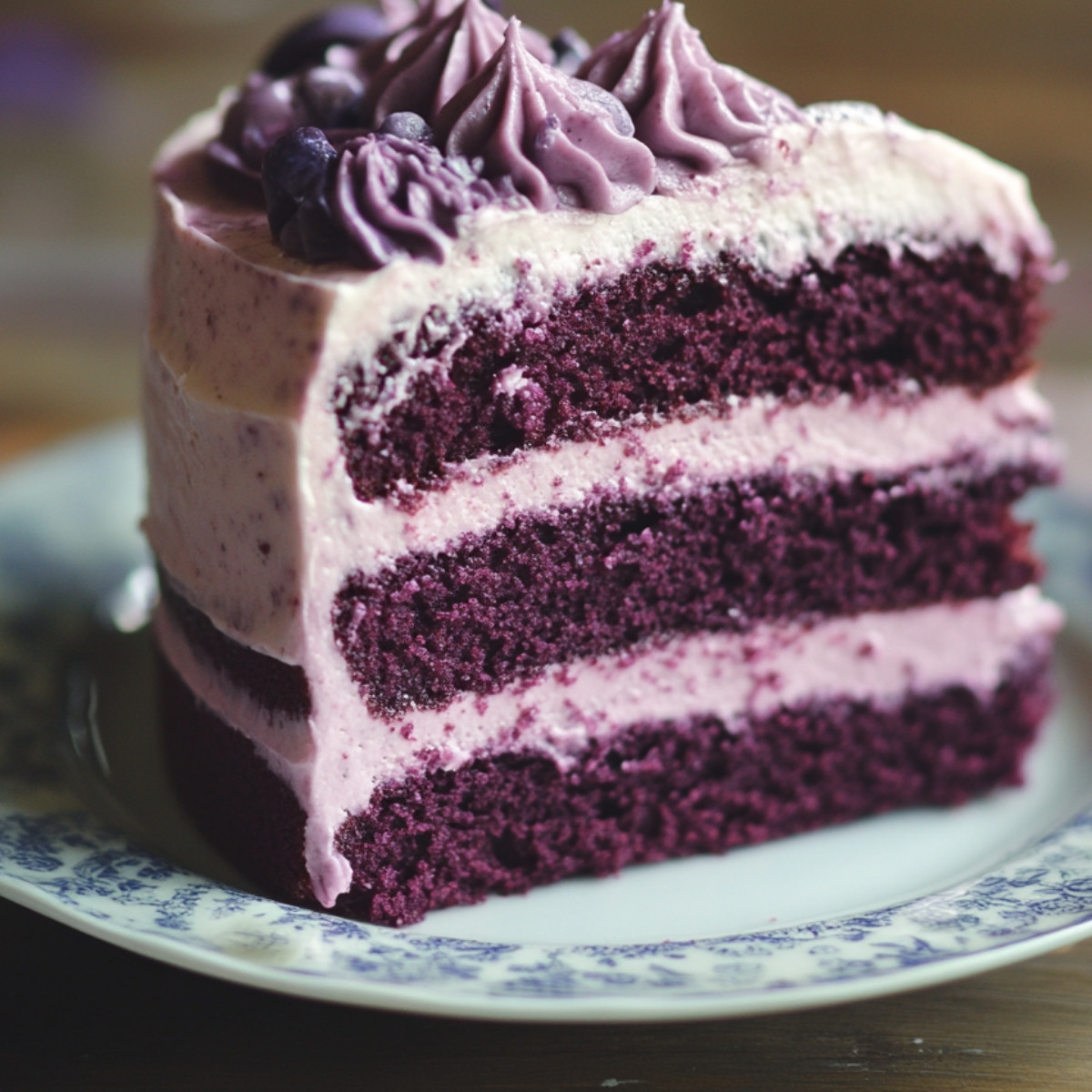 Purple Velvet Cake with Frosting