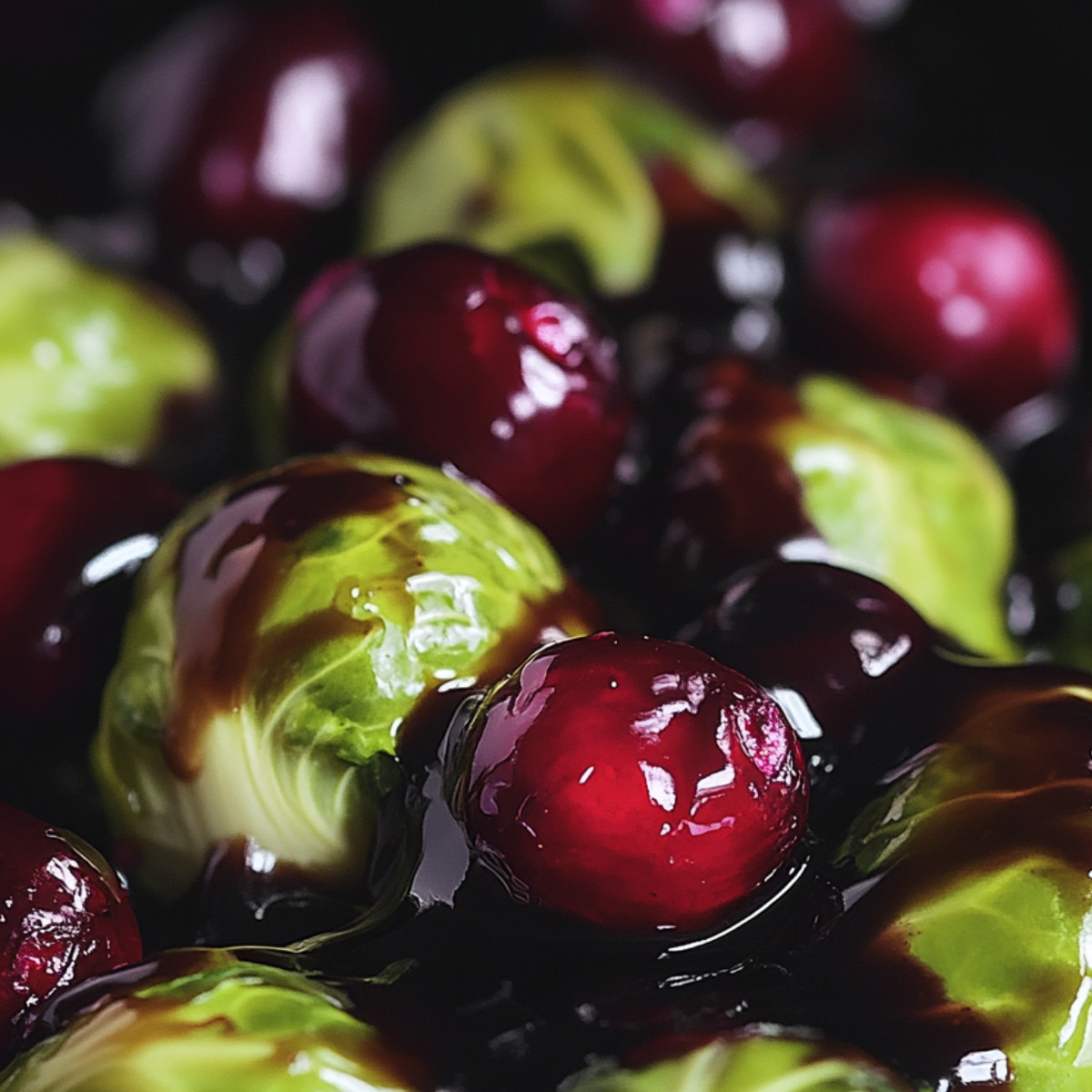 Balsamic Brussels Sprouts with Cranberries