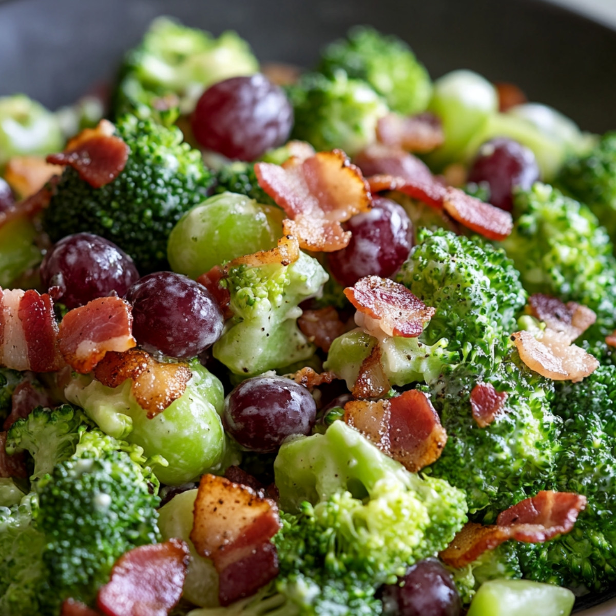 Broccoli Salad with Grapes & Bacon