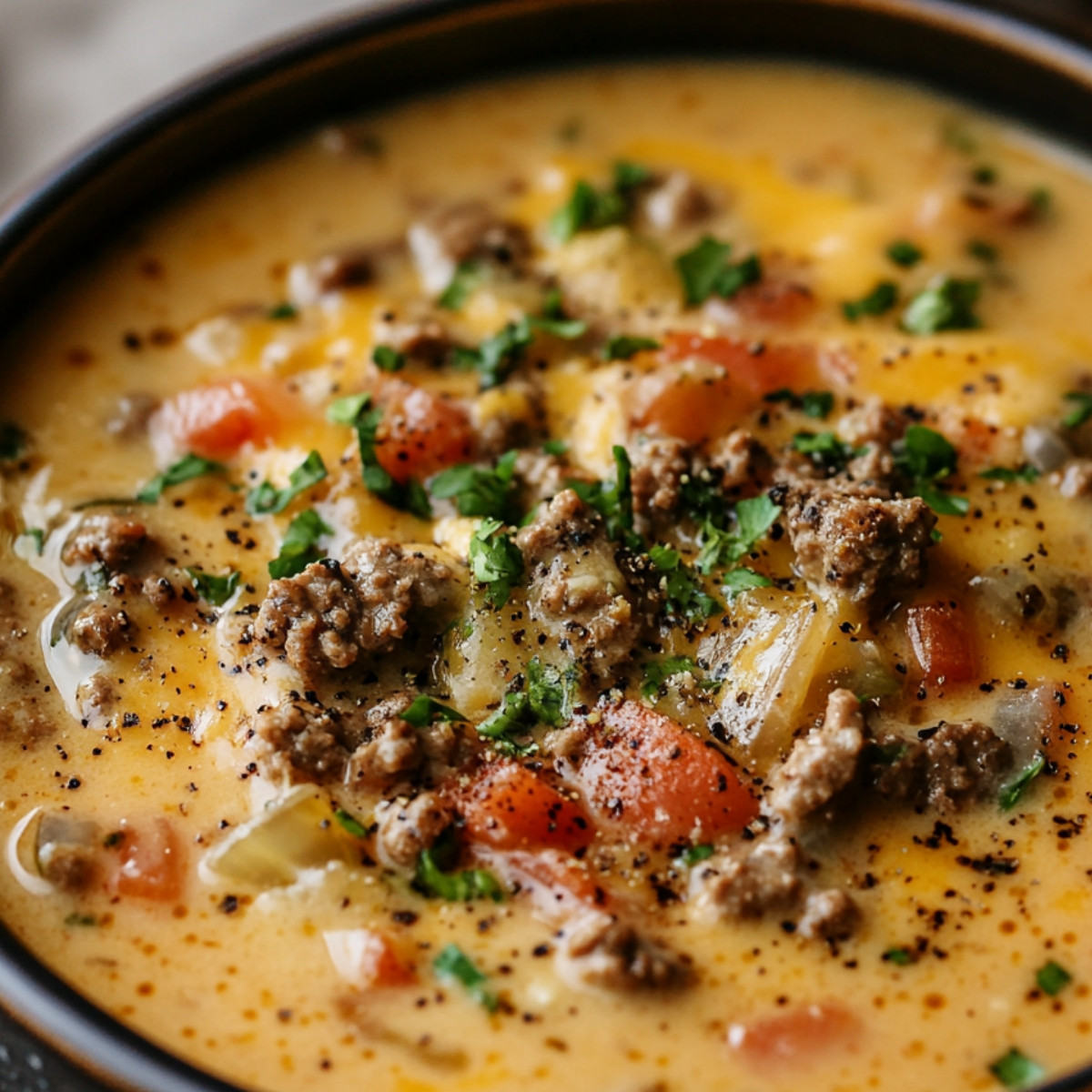 Cheeseburger Soup Delight