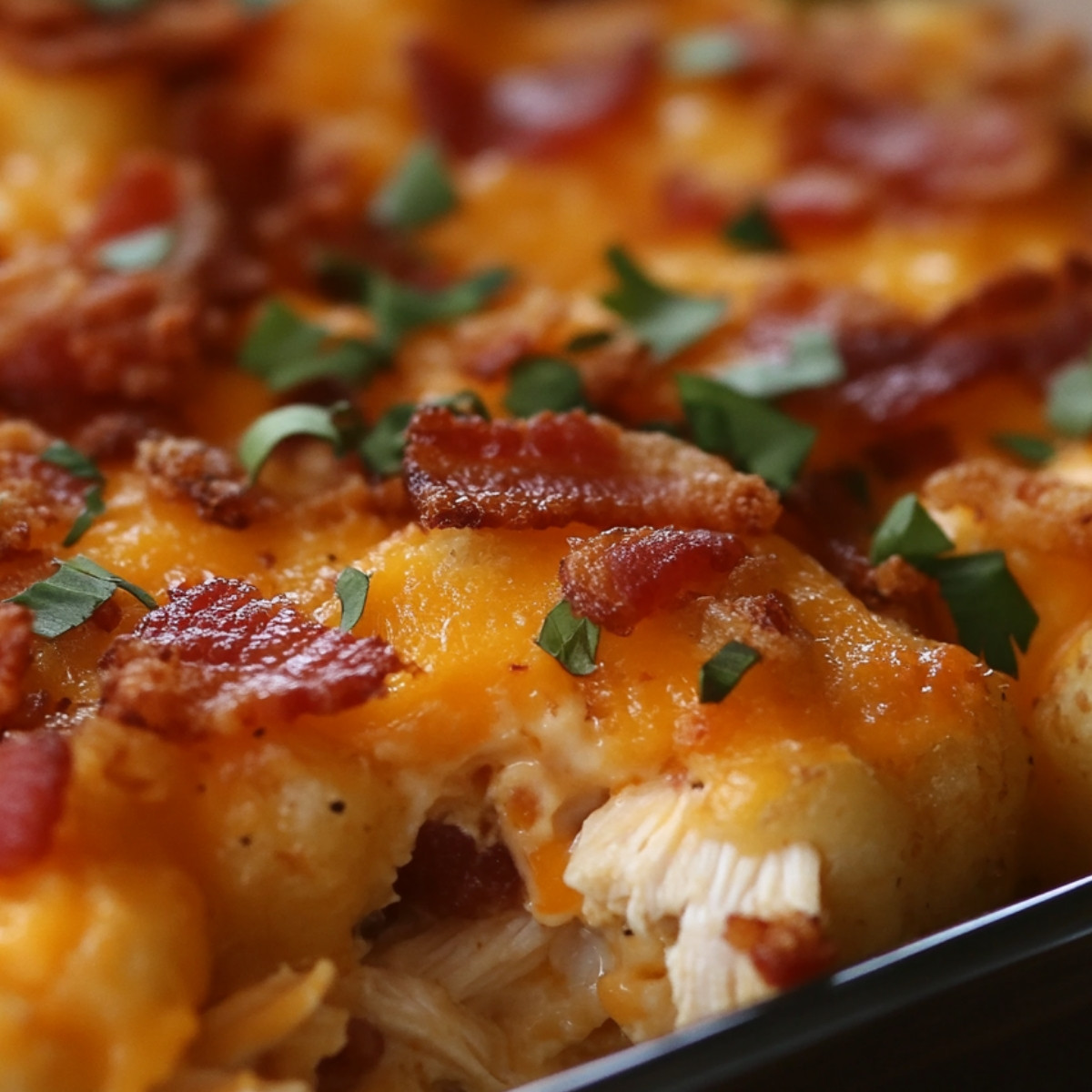 Cheesy Chicken Bacon Tater Tot Casserole