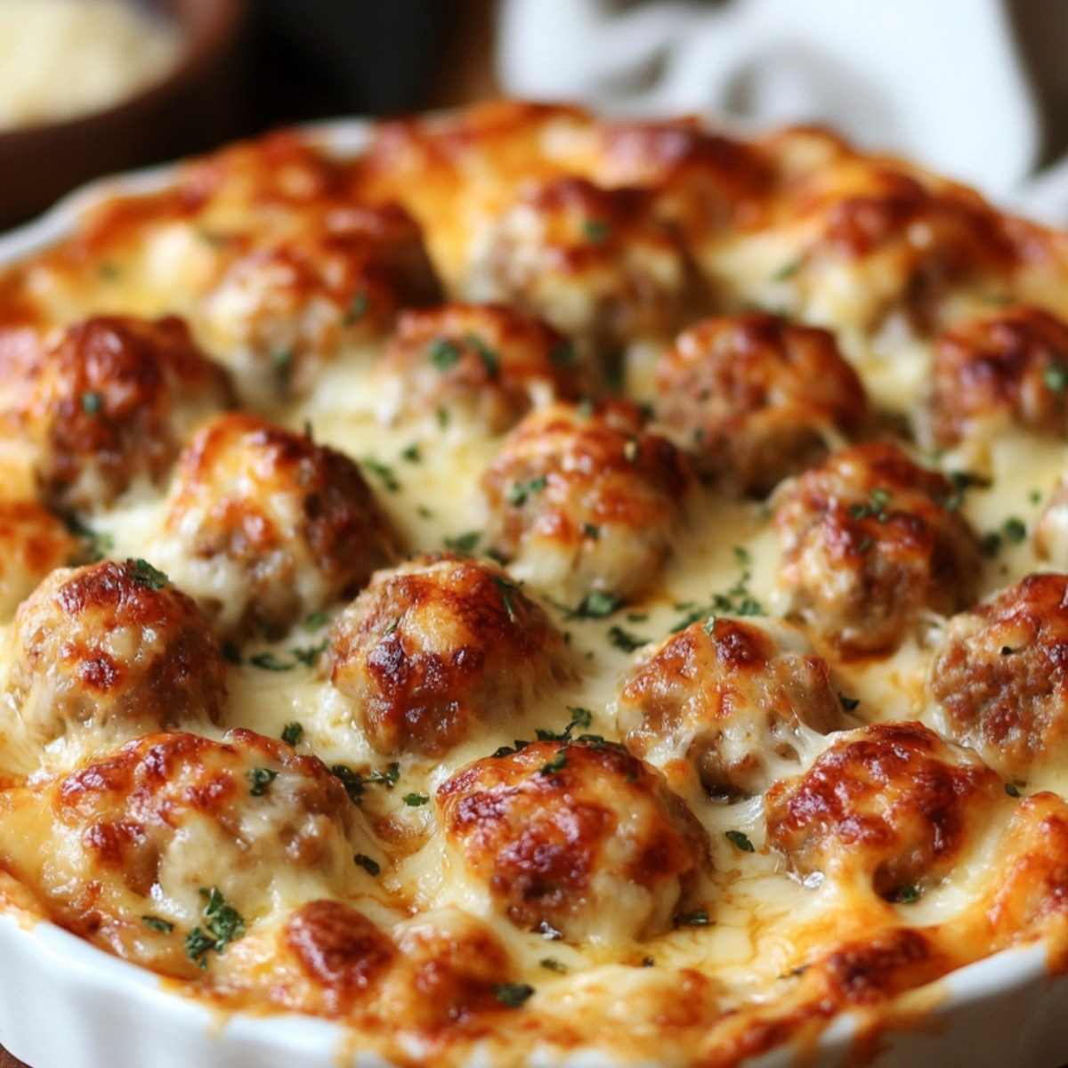 Cheesy Meatball Casserole