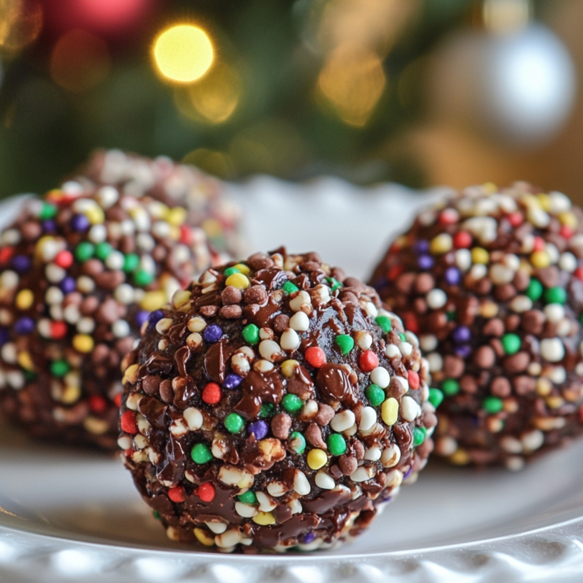 Christmas Chocolate Krispie Balls