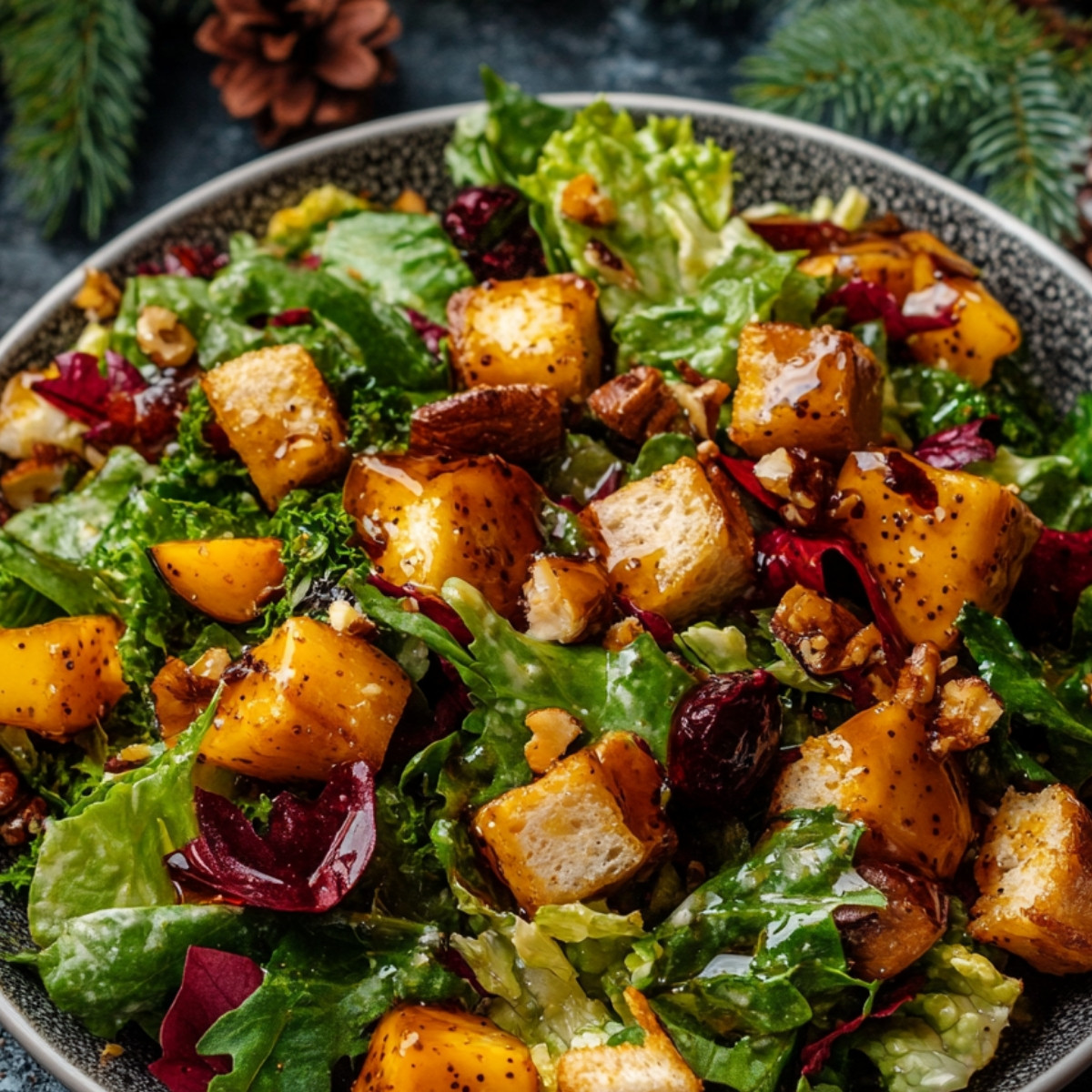 Christmas Salad with Honey Mustard Dressing