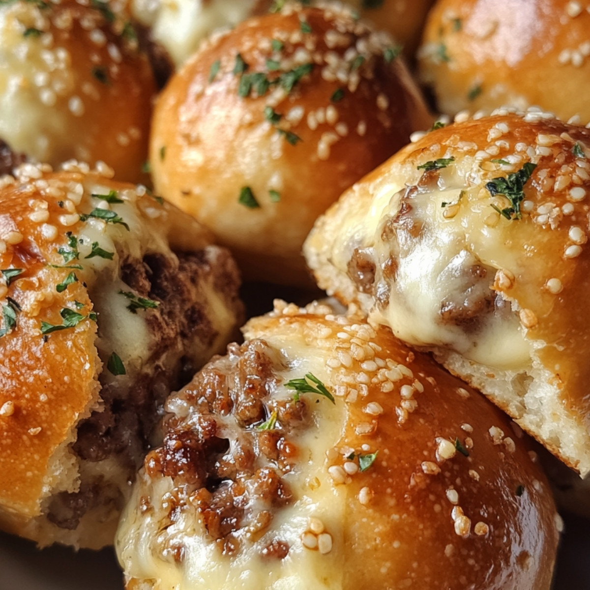 Garlic Parmesan Cheeseburger Bombs