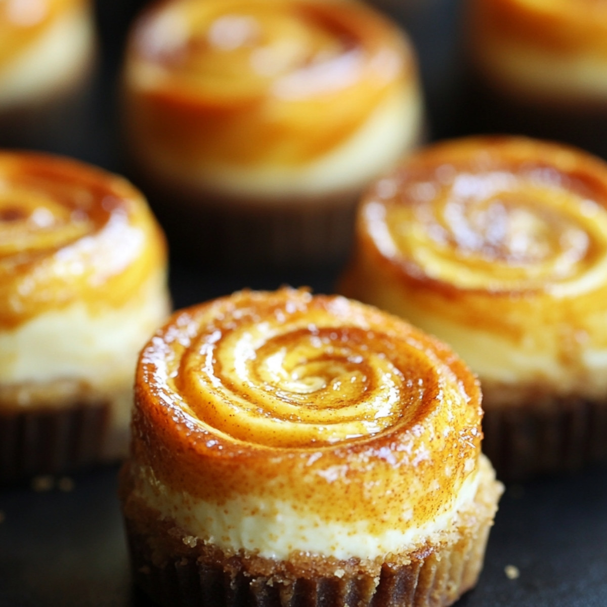 Mini Pumpkin Swirled Cheesecakes