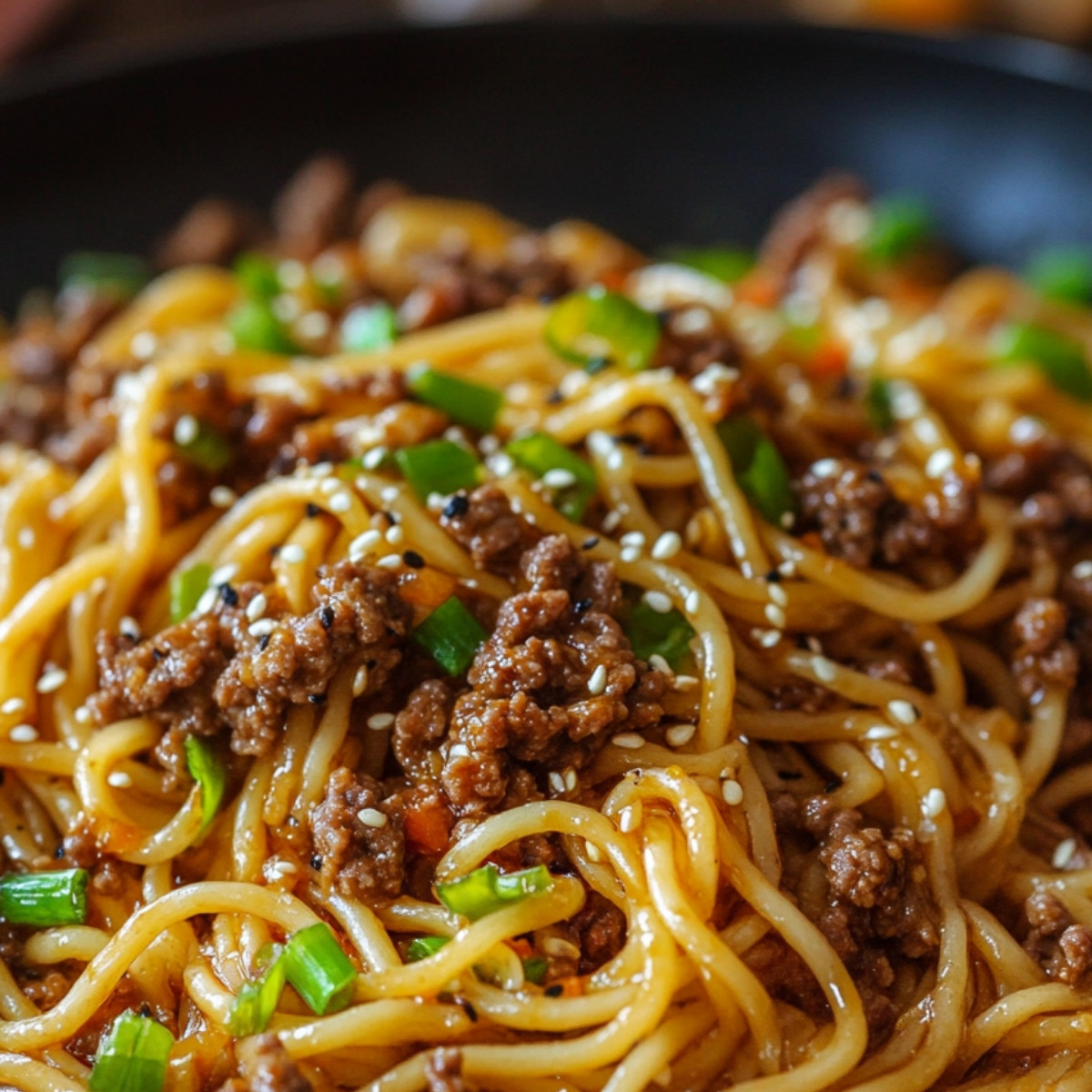 Mongolian Ground Beef Noodles