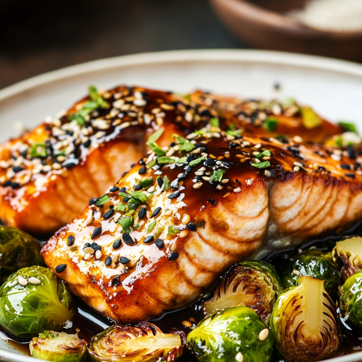 Teriyaki Salmon with Brussels Sprouts