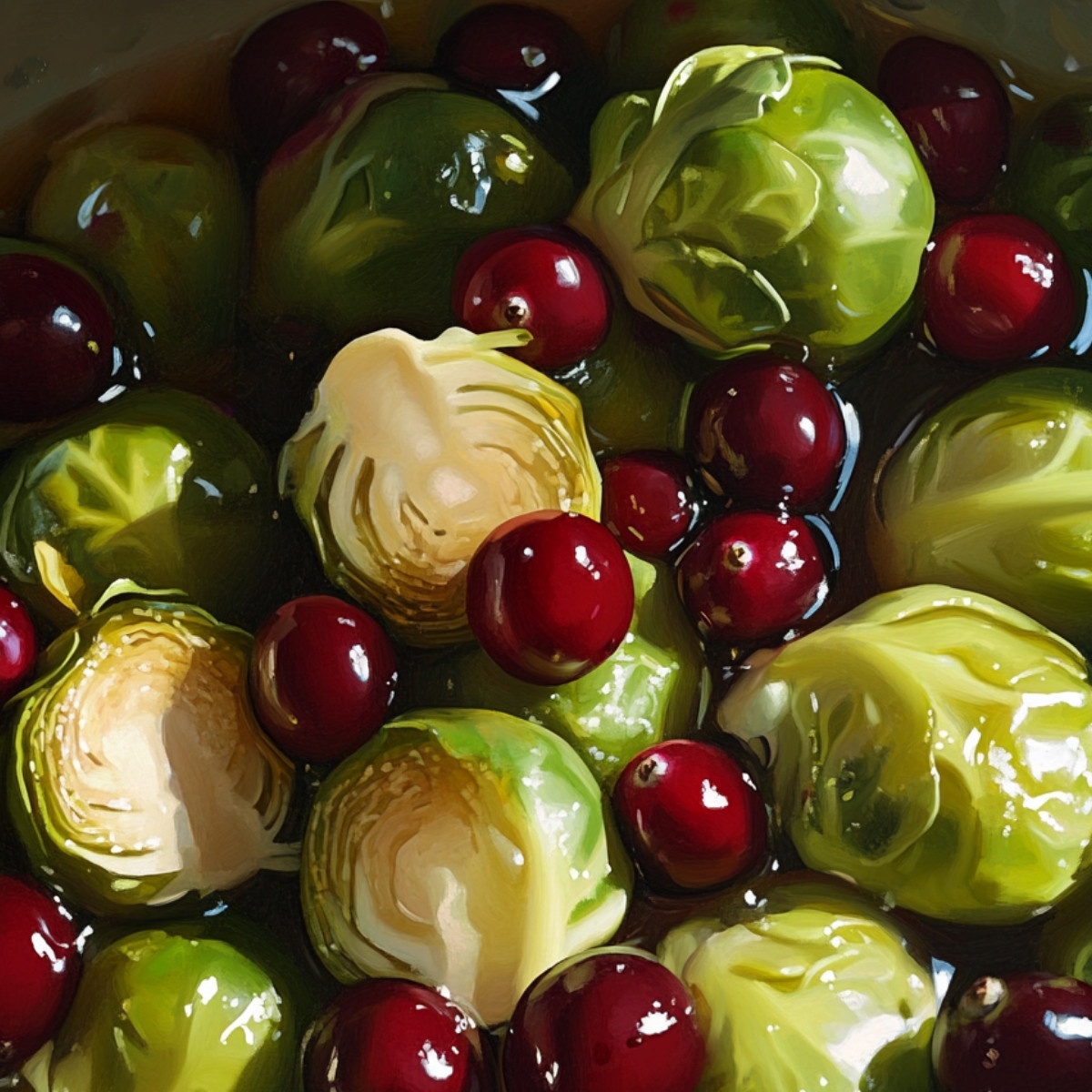 Balsamic Brussels Sprouts with Cranberries