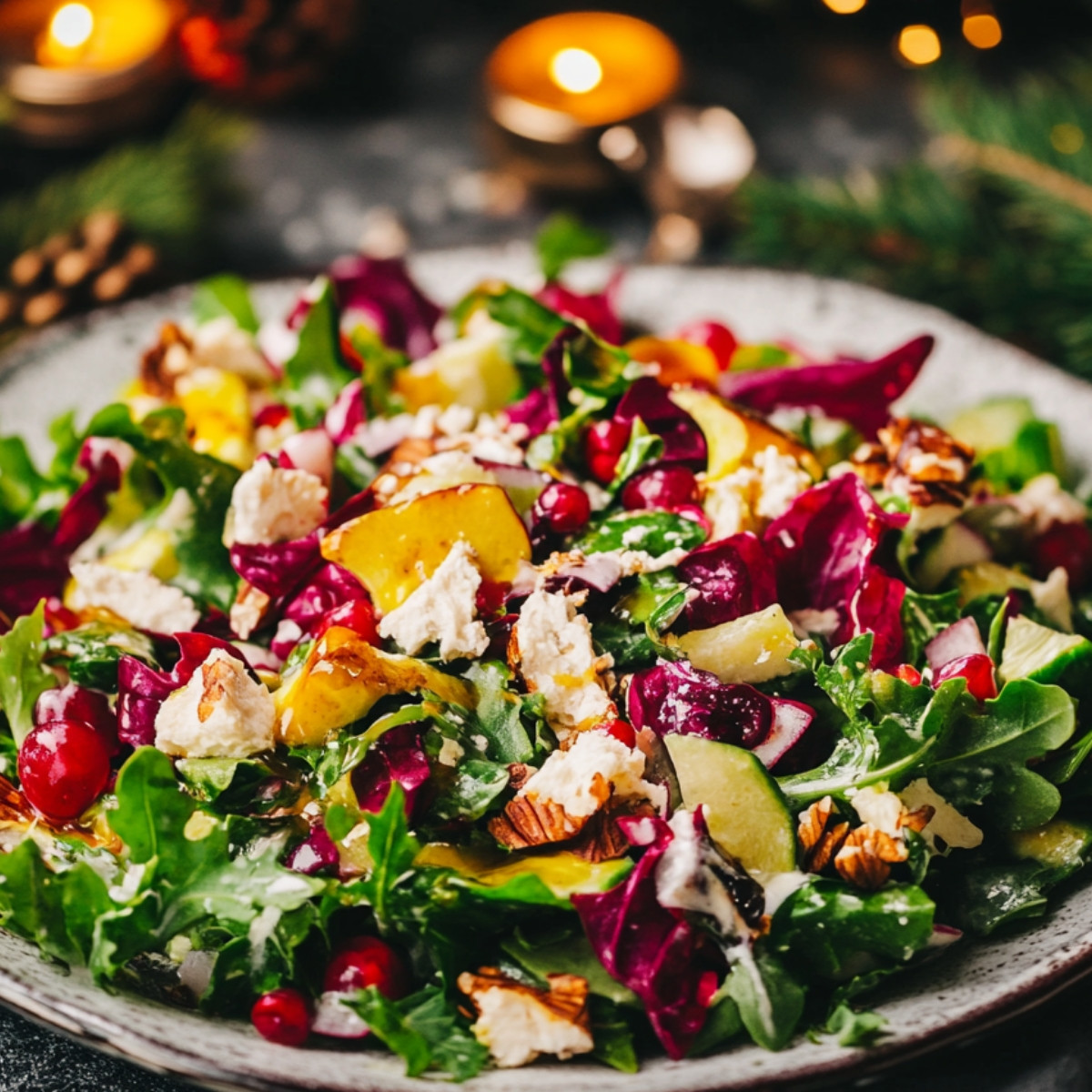 Christmas Salad with Honey Mustard Dressing