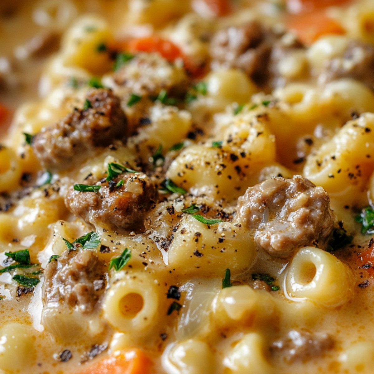 Cozy Creamy Parmesan Italian Sausage Ditalini Soup