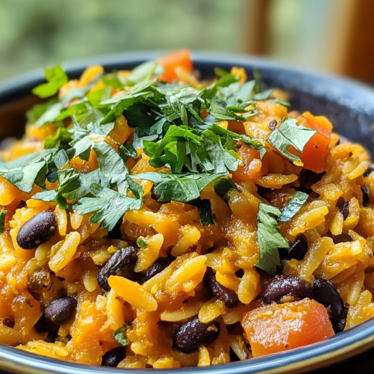 Creamy Butternut Squash Black Bean Orzo