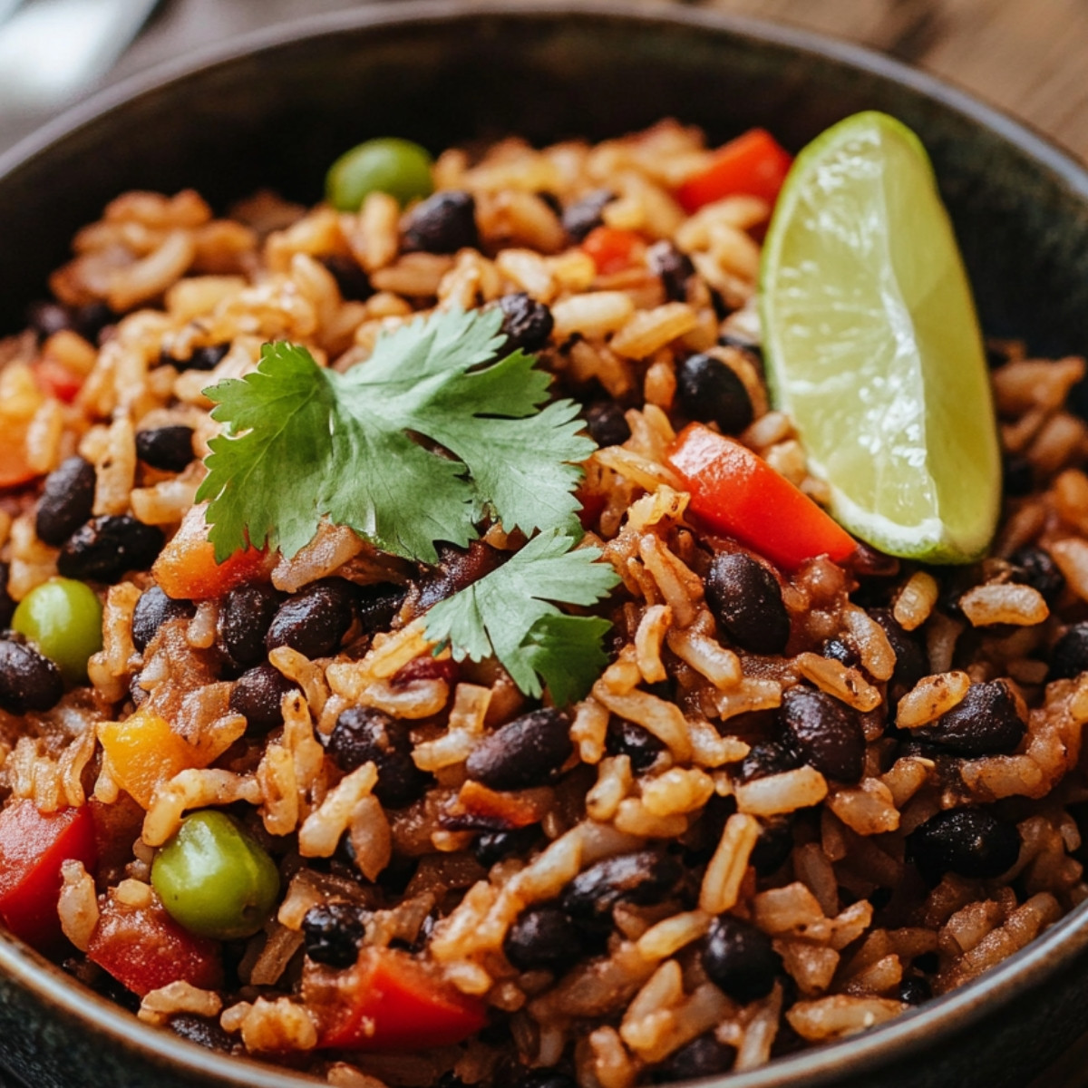 Cuban Black Bean Rice Dish