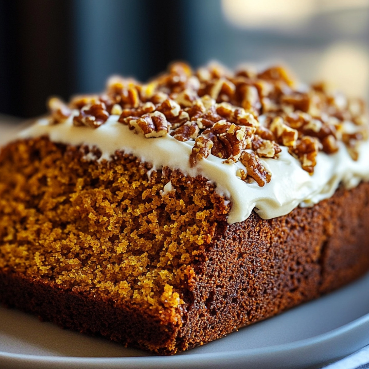 Moist Pumpkin Bread with Cream Cheese Frosting