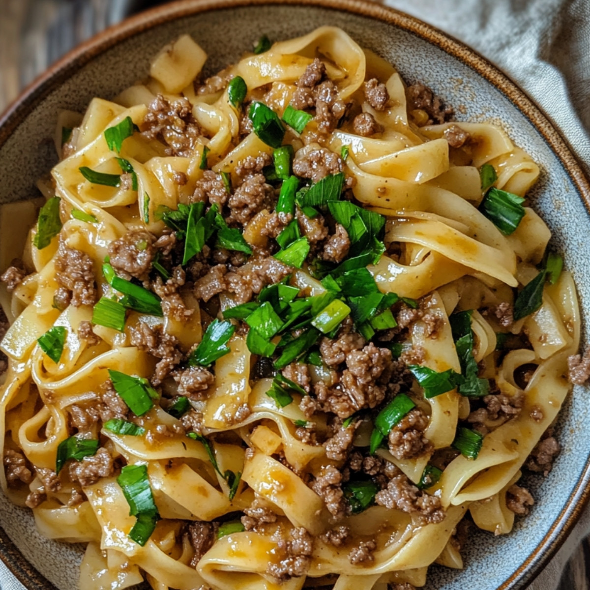 Mongolian Ground Beef Noodles