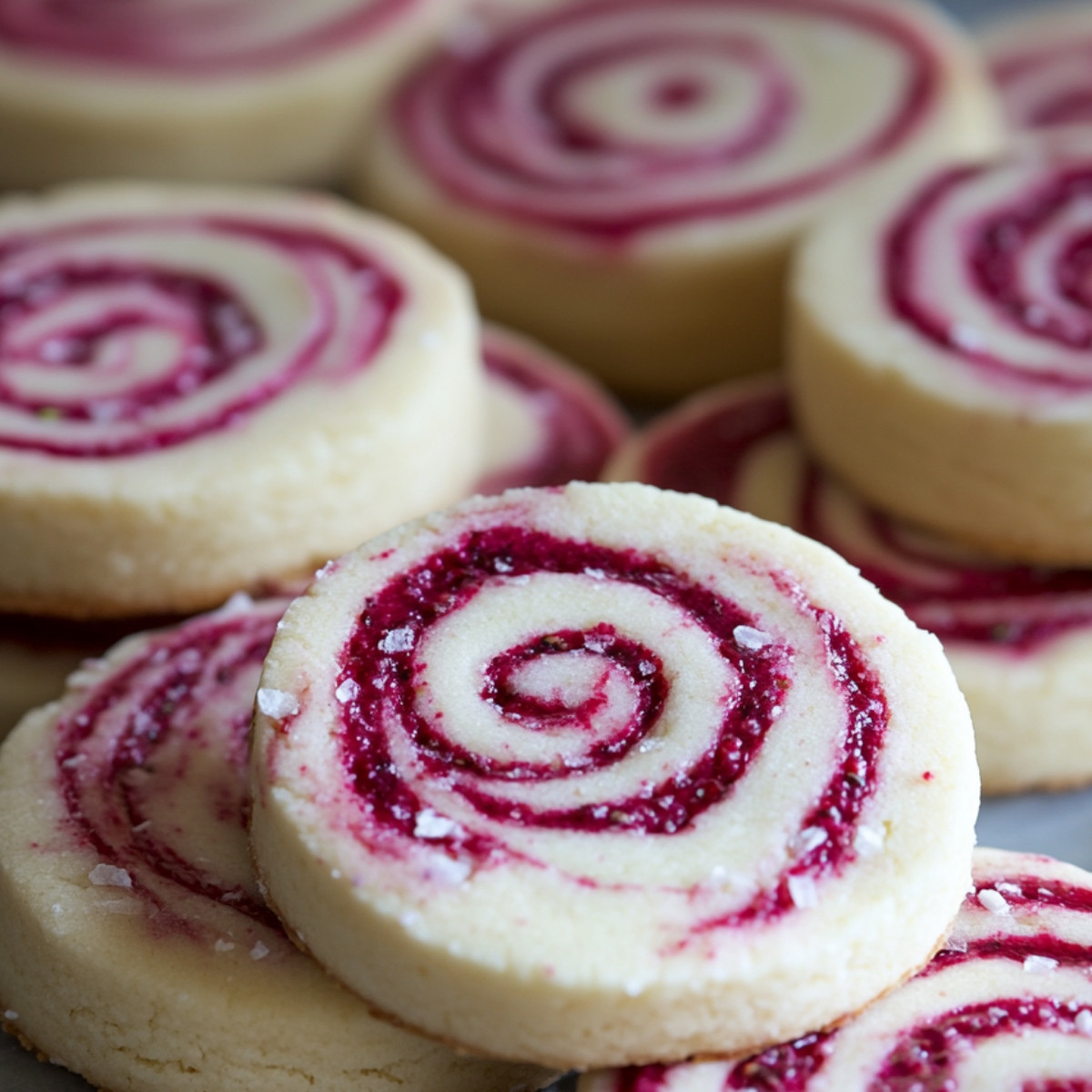 Raspberry Swirl Shortbread Cookies