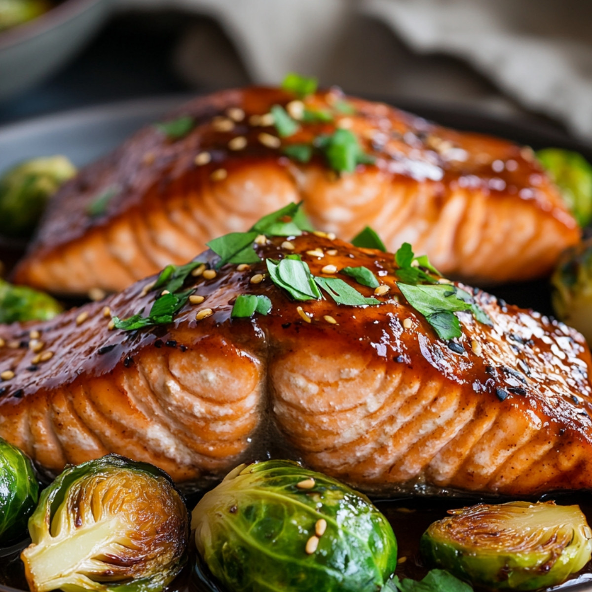 Teriyaki Salmon with Brussels Sprouts